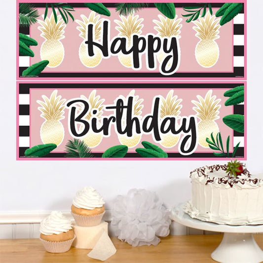 Birthday Direct's Pineapple and Palm Birthday Two Piece Banners
