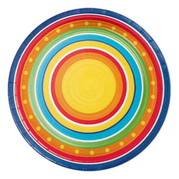 Painted Pottery Dessert Plates, 7 inch, 8 count