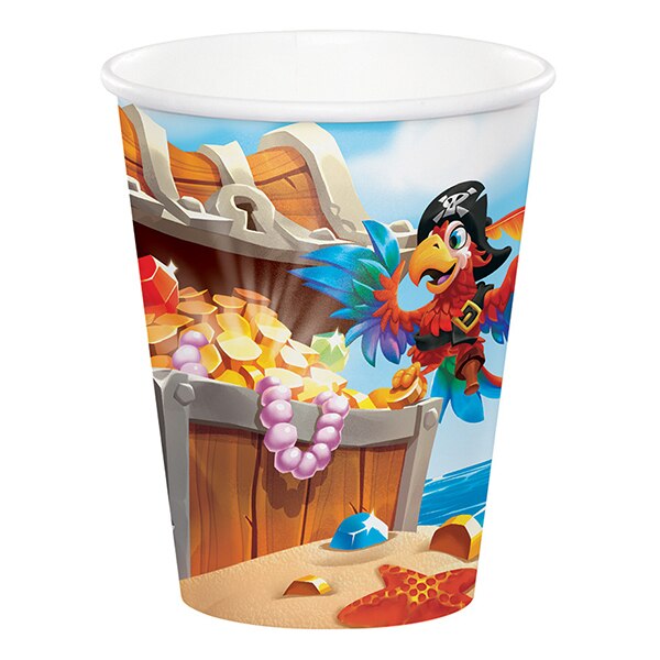 Pirate Treasure Cups, 9 ounce, 8 count