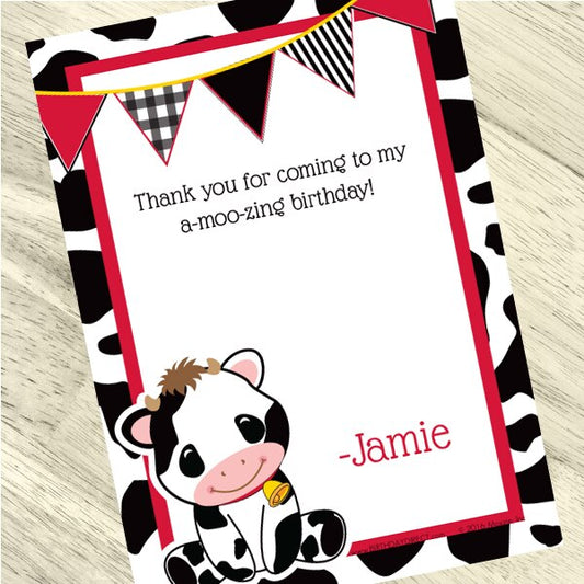Birthday Direct's Cow Party Custom Thank You