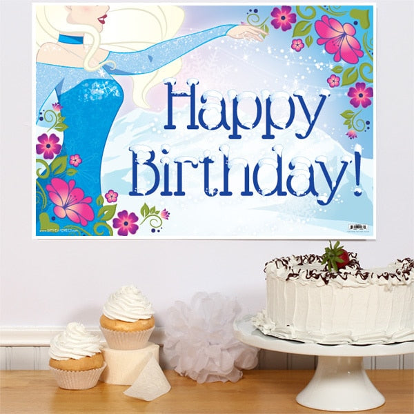 Snow Queen Birthday Sign, 8.5x11 Printable PDF Digital Download by Birthday Direct