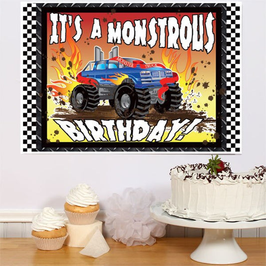 Monster Truck Birthday Sign, 8.5x11 Printable PDF Digital Download by Birthday Direct