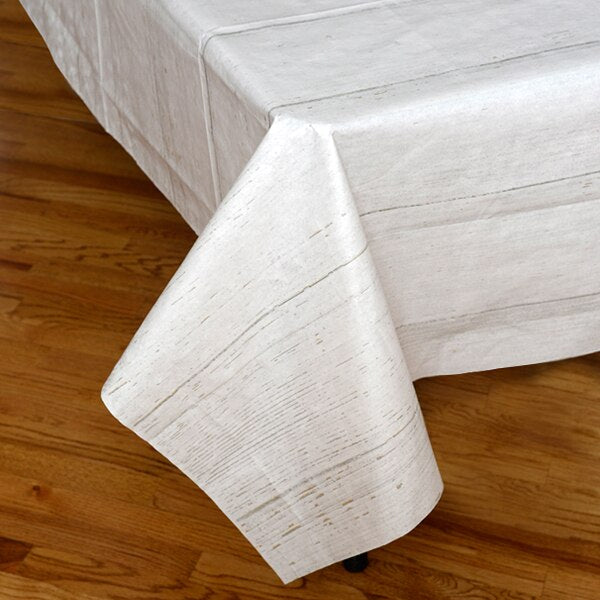 White Shiplap Table Cover, 54 x 108 inch