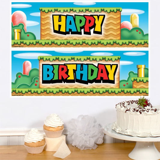 Birthday Direct's Power Up Birthday Two Piece Banners