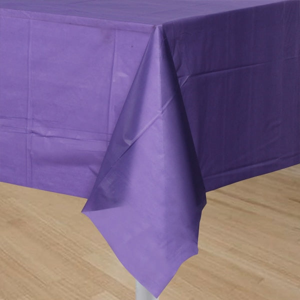 Deep Purple Plastic Table Cover, 54 x 108 inch, each