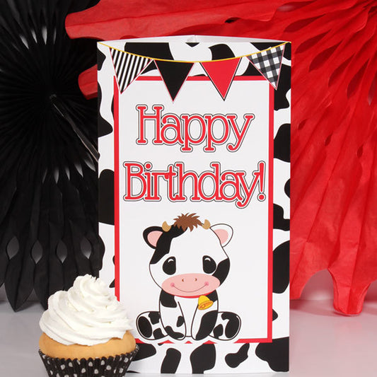 Birthday Direct's Cow Birthday Tall Centerpiece
