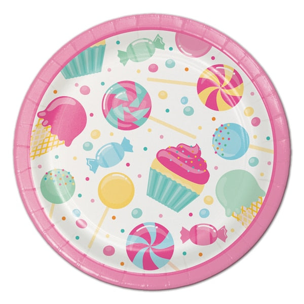 Sweet Candy Party Dessert Plates, 7 inch, 8 count