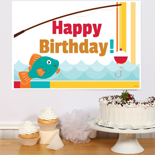Little Fish Birthday Sign, 8.5x11 Printable PDF Digital Download by Birthday Direct