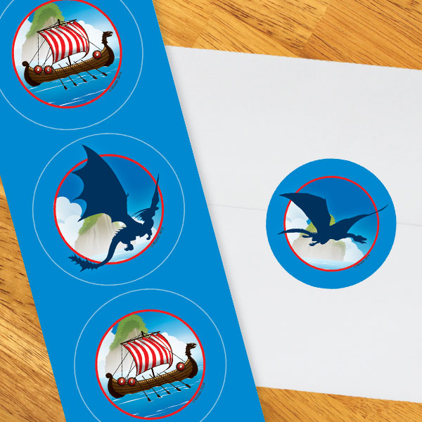 Birthday Direct's Dragon Trainer Party Circle Stickers