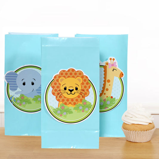 Jungle Babies Party Favor Bag DIY Kit, 12 bags, 2 activity sheets, 2 activity sheets, 12 bags