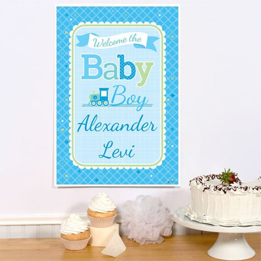 Birthday Direct's Welcome Baby Shower Boy Custom Sign