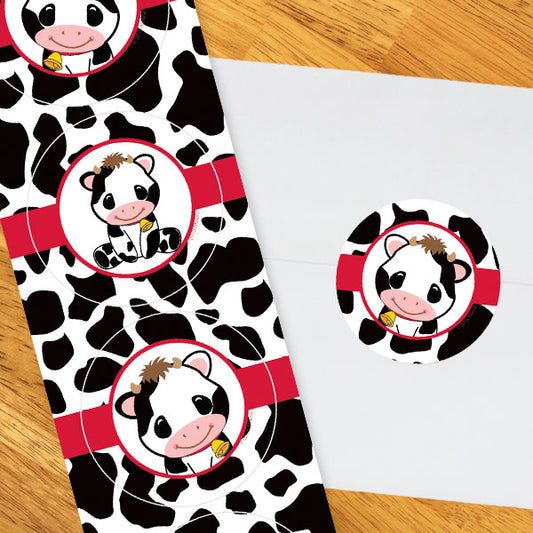 Birthday Direct's Cow Party Circle Stickers