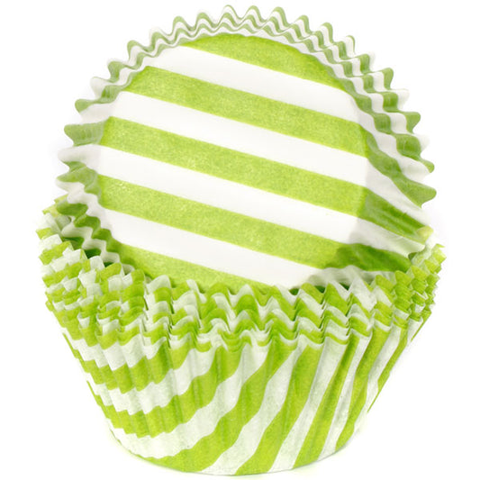 Baking Cup Lime Green Stripe Cupcake Liners, standard, set of 16