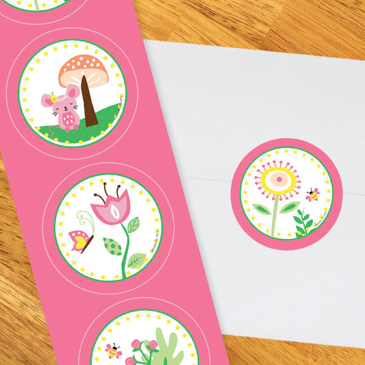 Birthday Direct's Little Garden Party Circle Stickers
