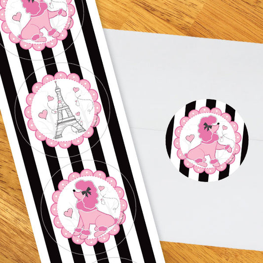 Birthday Direct's Paris Party Circle Stickers