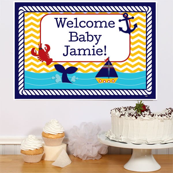 Birthday Direct's Ahoy Matey Baby Shower Custom Sign