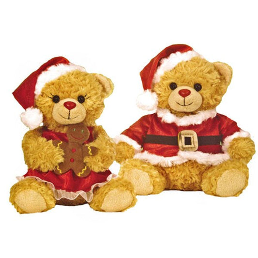 Christmas Santa and Mrs Claus Bears Aurora, 10.5 inch, 2 piece