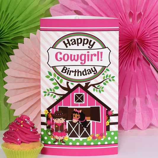 Birthday Direct's Cowgirl Pink Birthday Tall Centerpiece