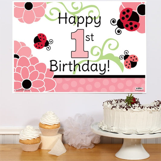 Little Ladybug 1st Birthday Sign, 8.5x11 Printable PDF Digital Download by Birthday Direct