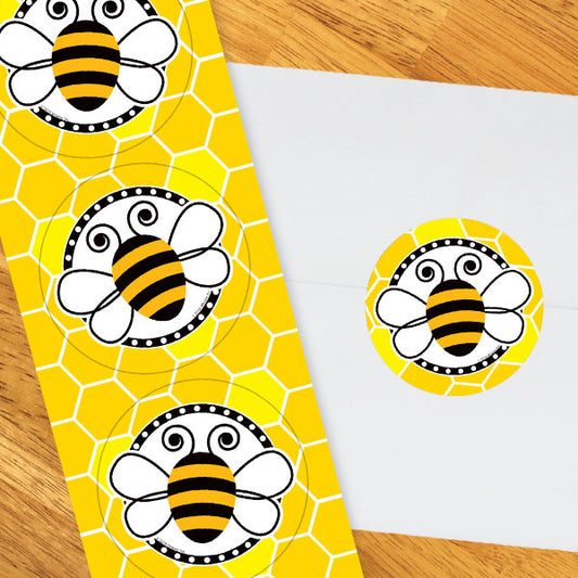Birthday Direct's Bumble Bee Party Circle Stickers