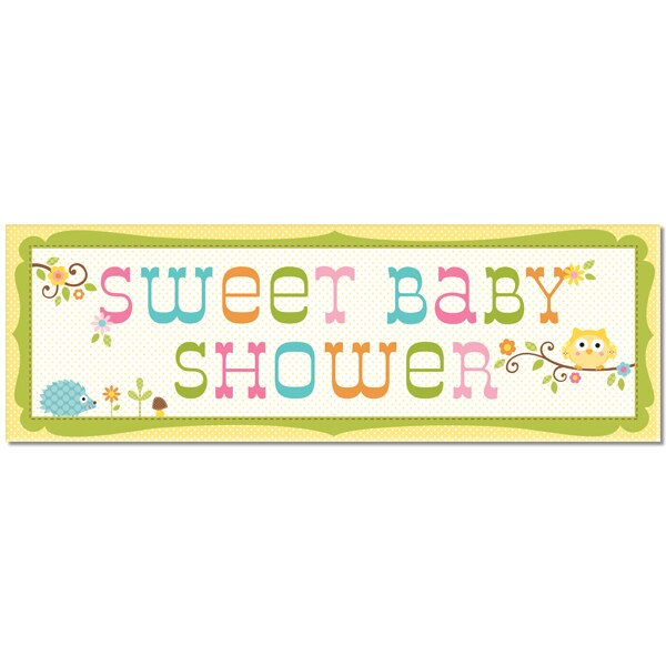 Happi Tree Owl Baby Shower Giant Party Banner, 60 inch x 20 inch, each