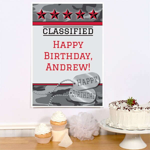 Birthday Direct's Camouflage Gray Party Custom Sign