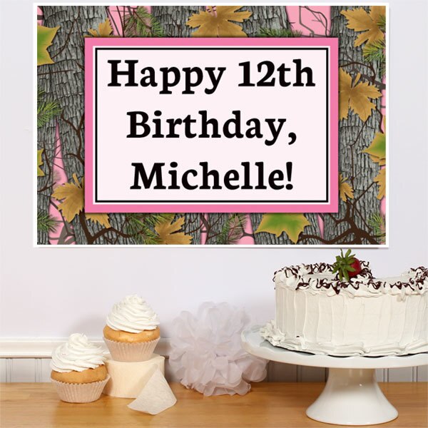 Birthday Direct's Camouflage Pink Party Custom Sign