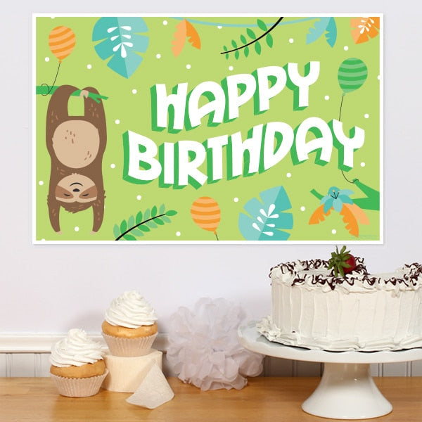 Little Sloth Birthday Sign, 8.5x11 Printable PDF Digital Download by Birthday Direct