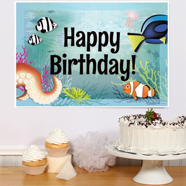 Just Swimming Birthday Sign, 8.5x11 Printable PDF Digital Download by Birthday Direct