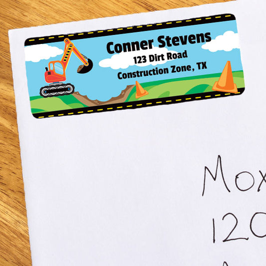 Birthday Direct's Construction Party Address Labels