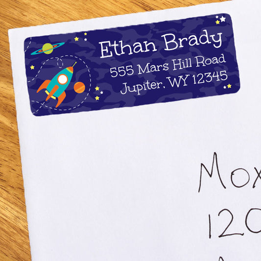 Birthday Direct's Space Rocket Party Address Labels