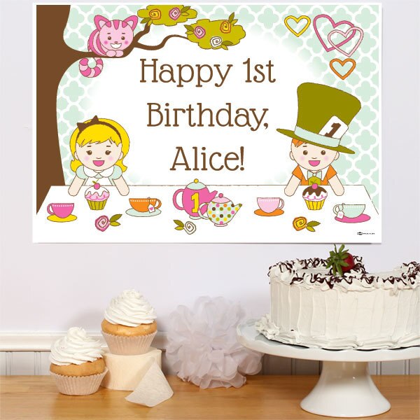Birthday Direct's Alice in One-derland 1st Birthday Custom Sign