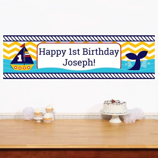 Birthday Direct's Ahoy Matey 1st Birthday Custom Banner