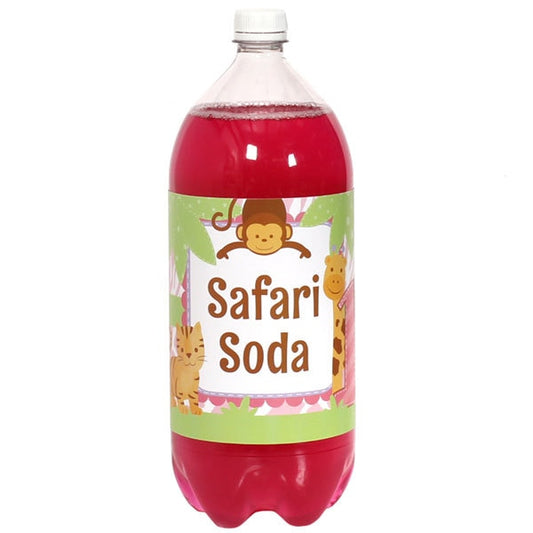 Birthday Direct's Safari 1st Birthday Pink Large Bottle Labels