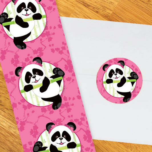 Birthday Direct's Little Panda Party Circle Stickers