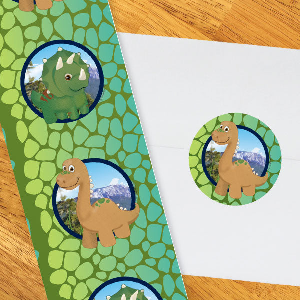 Birthday Direct's Dinosaur Friends Party Circle Stickers