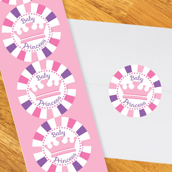 Birthday Direct's Little Princess Baby Shower Circle Stickers
