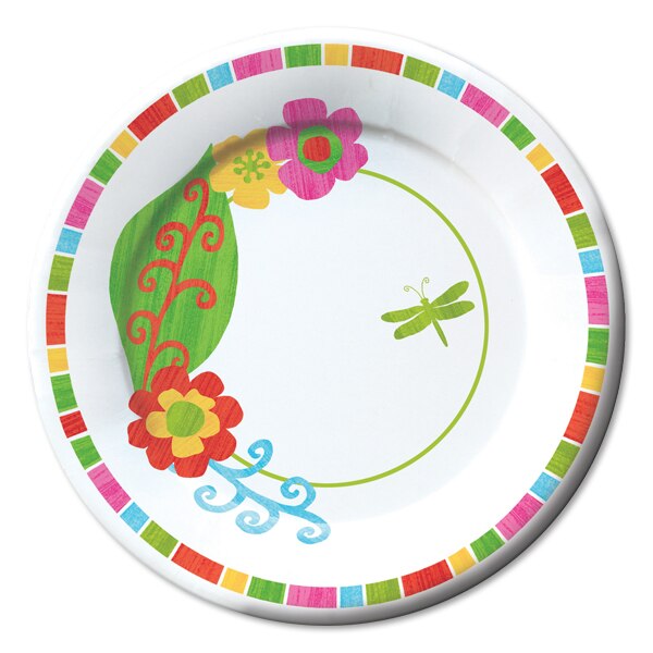 Marabella Flowers Plates, 8 inch, 8 count