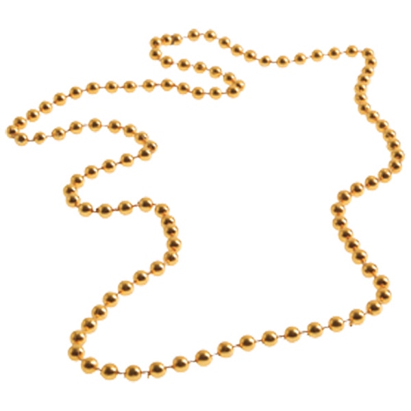 Gold Metallic Bead Necklace, 32 inch, set of 12