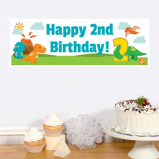 Birthday Direct's Little Dinosaur 2nd Birthday Tiny Banners