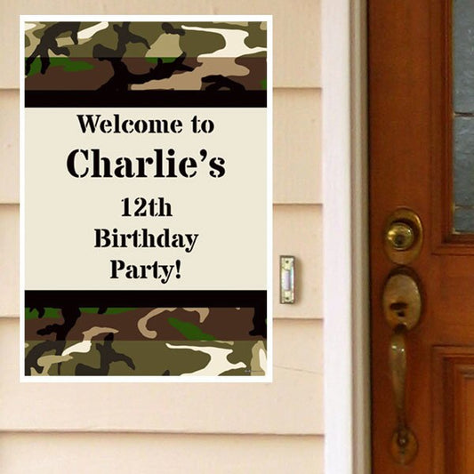 Birthday Direct's Camouflage Party Custom Door Greeter