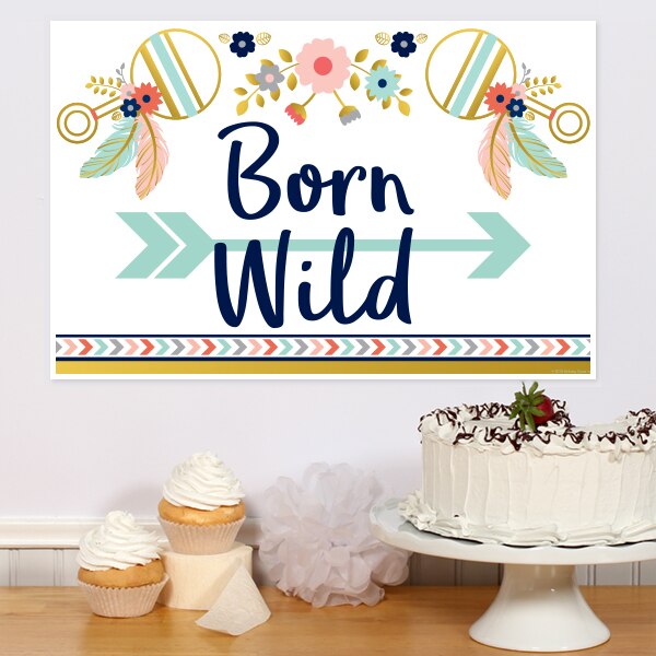 Boho Baby Shower Sign, 8.5x11 Printable PDF Digital Download by Birthday Direct