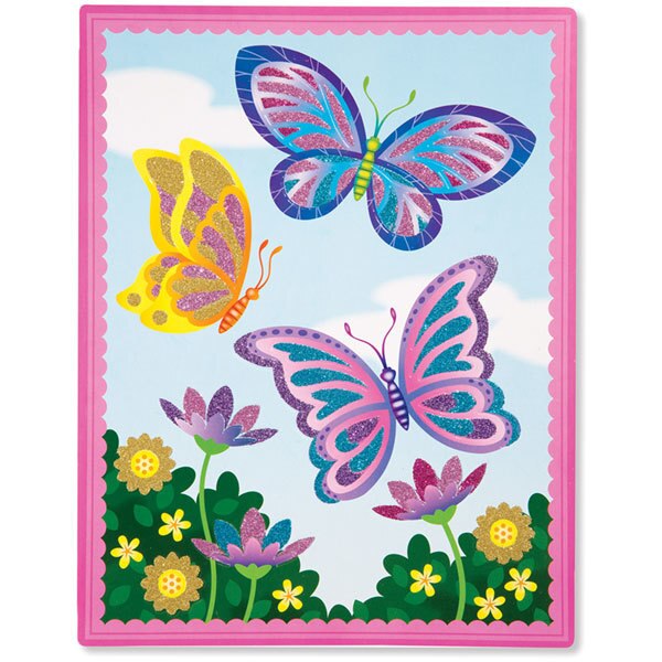 Little Butterfly Party Glitter Flower Scenes by Melissa and Doug, activity, set
