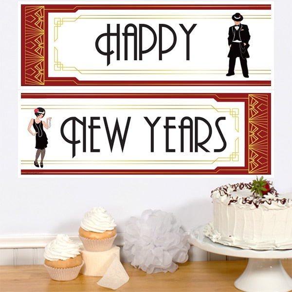 Roaring 1920s Jazz Party Tiny Banner, 8.5x11 Printable PDF Digital Download by Birthday Direct