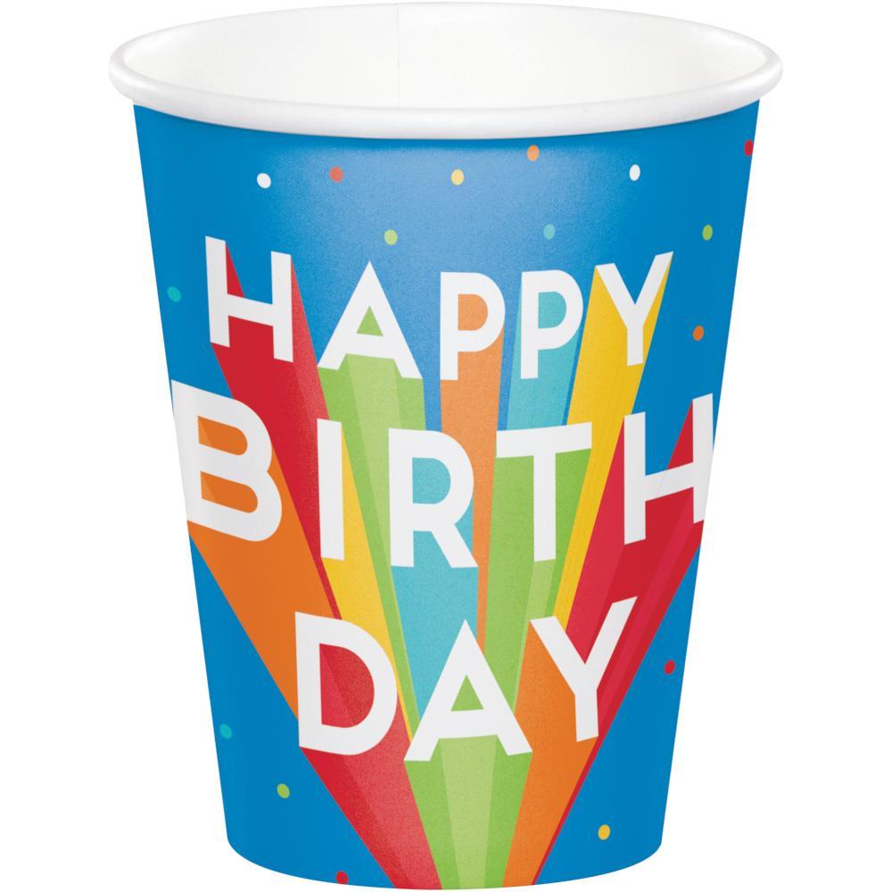 Big Birthday Bash Cups, 8 ounce, 8 count