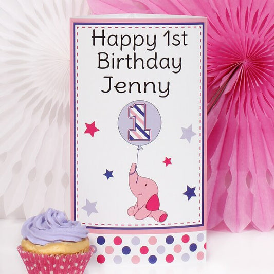 Birthday Direct's Elephant Dots 1st Birthday Pink Custom Centerpiece