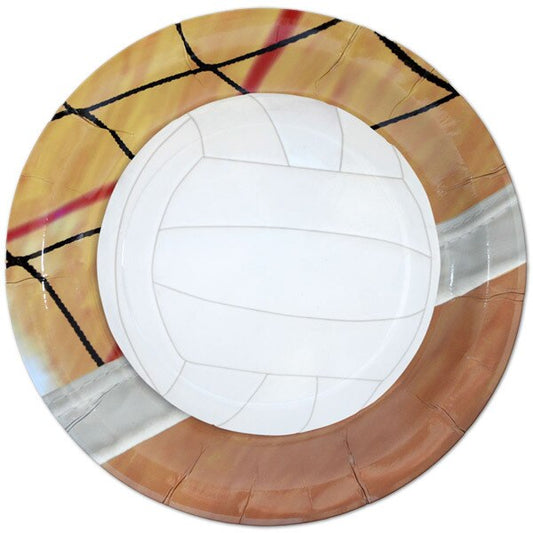 Volleyball Party Dinner Plates, 9 inch, 8 count