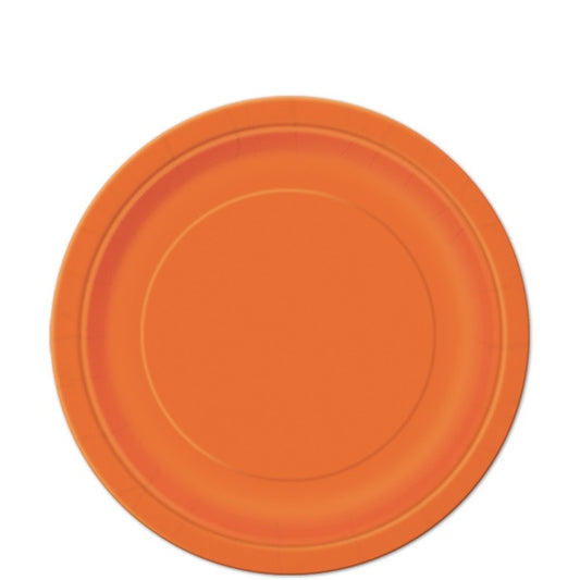 Pumpkin Orange Dessert Plates, 7 inch, 8 count