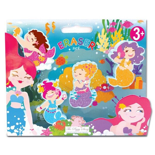 Little Mermaid Party Eraser Set, favors, 4 piece