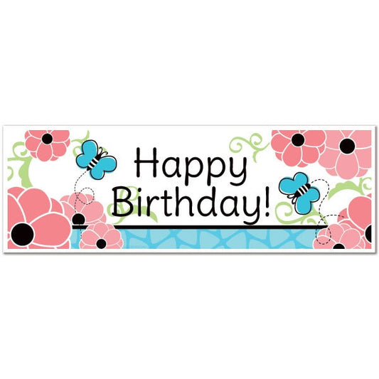Little Butterfly Birthday Tiny Banner, 8.5x11 Printable PDF Digital Download by Birthday Direct